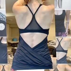 Backless Lululemon bra tank top (black)